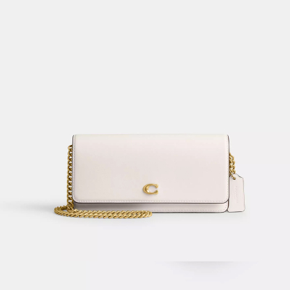 Evie Long Wallet With Chain Brass/Chalk