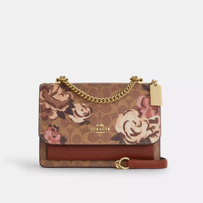 Klare Crossbody Bag In Signature Canvas With Rose Print