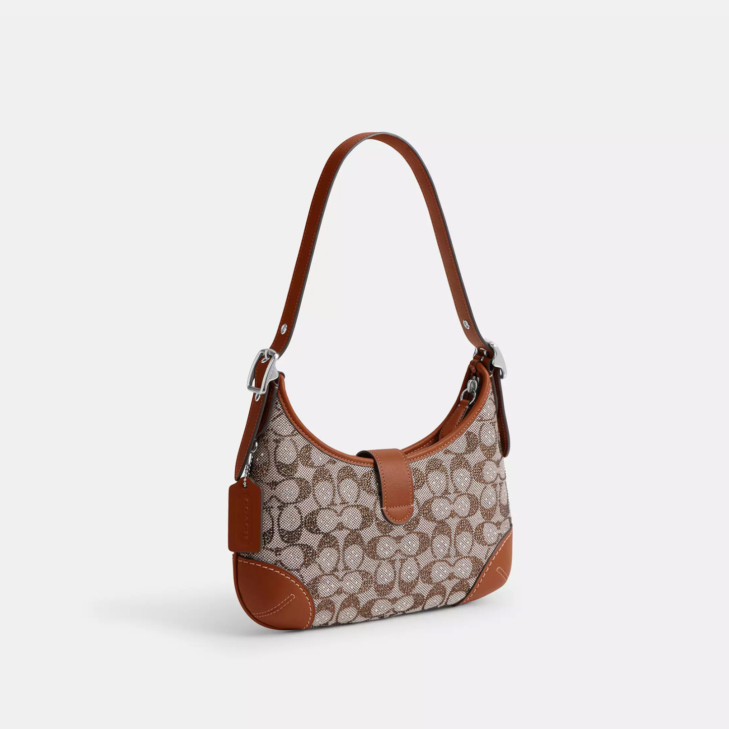 Hamptons Hobo Bag In Crystal Signature Jacquard