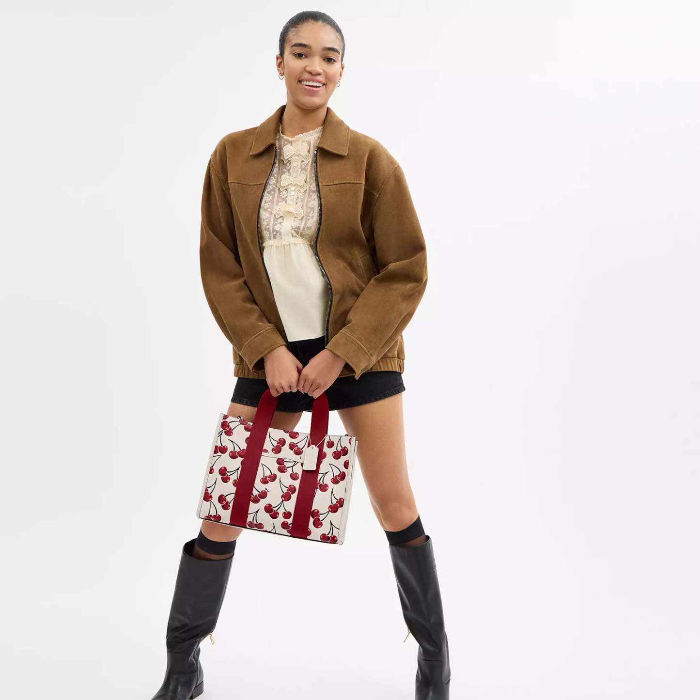 Smith Tote Bag With Cherry Print