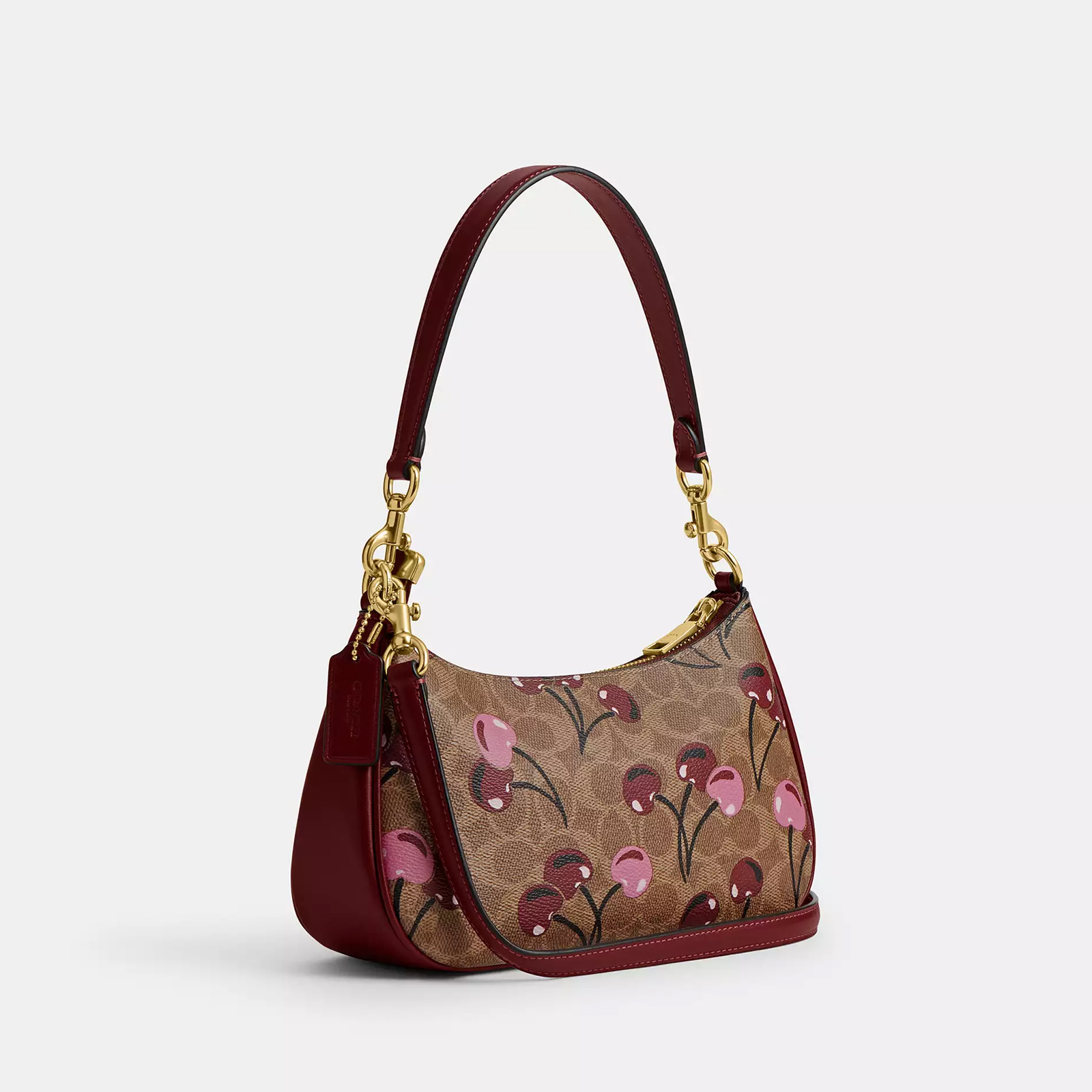 Teri Shoulder Bag In Signature Canvas With Cherry Print