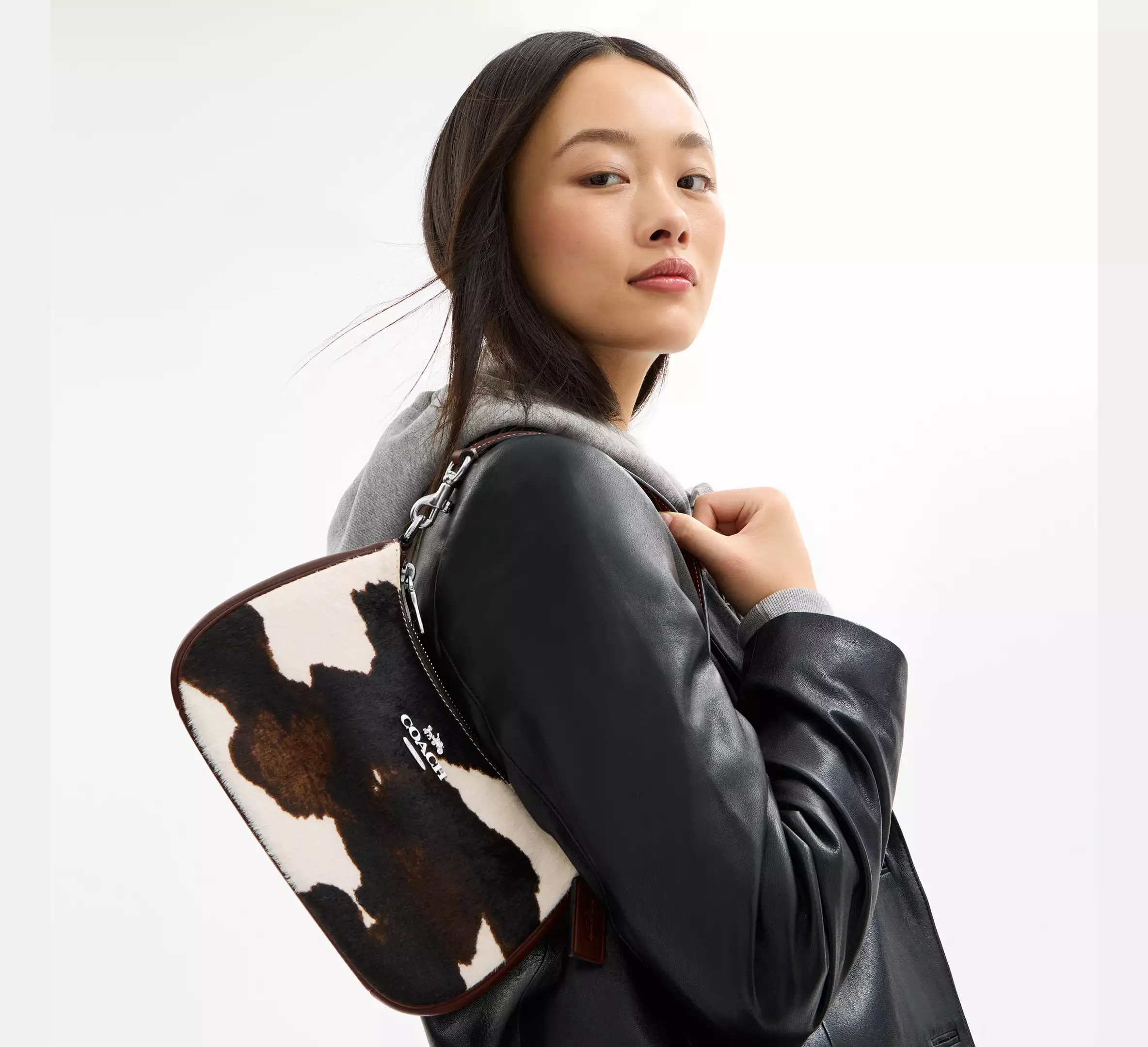 Teri Shoulder Bag With Cow Print