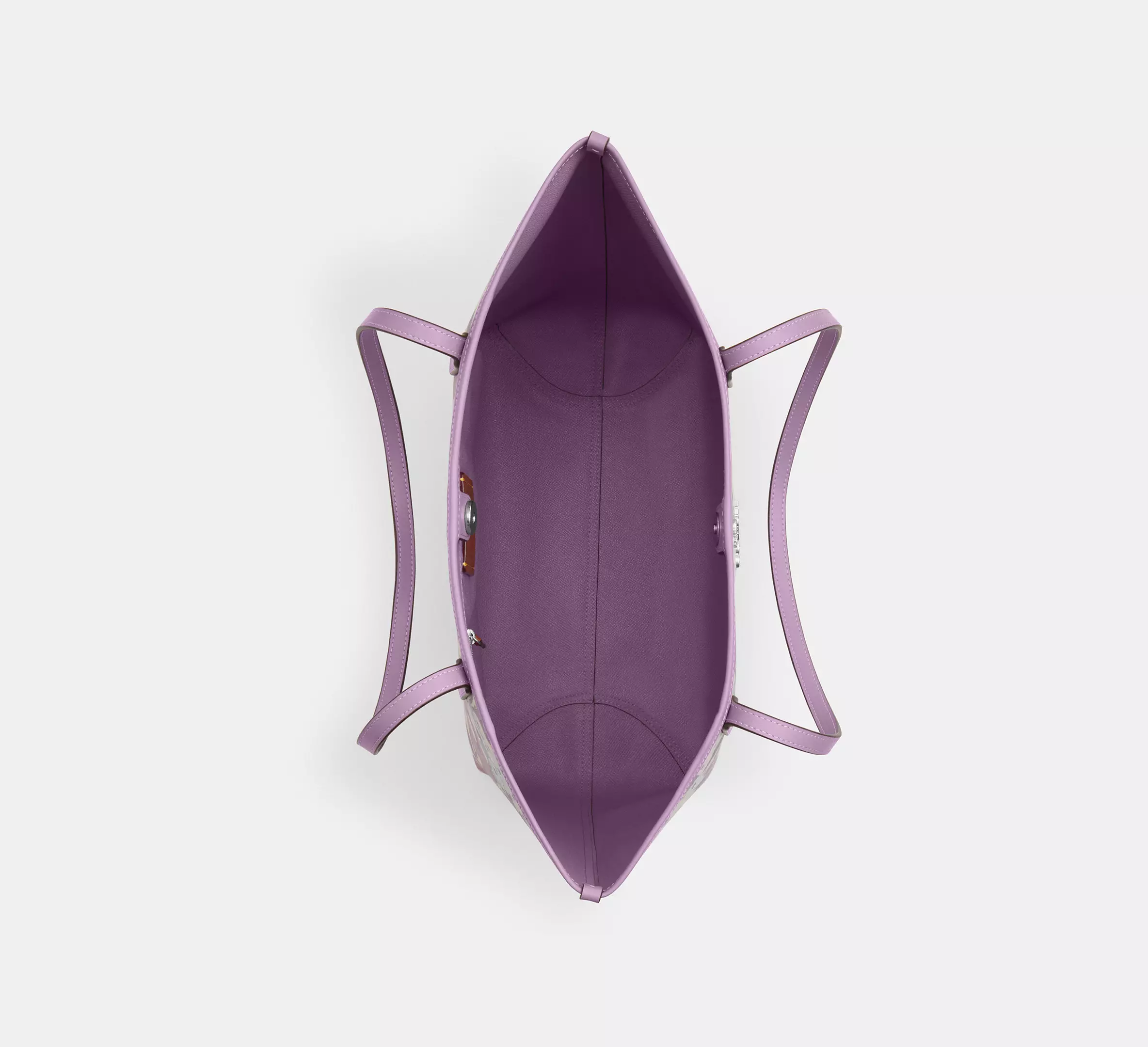 City Tote Bag With Floral Print Sv/Ivory/Purple Multi