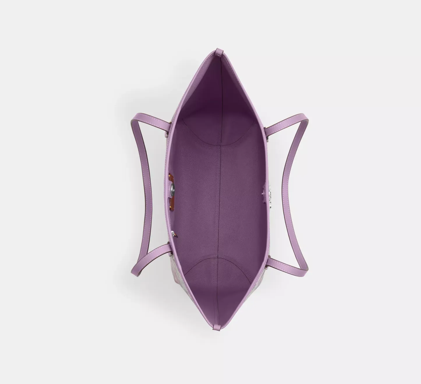 City Tote Bag With Floral Print Sv/Ivory/Purple Multi