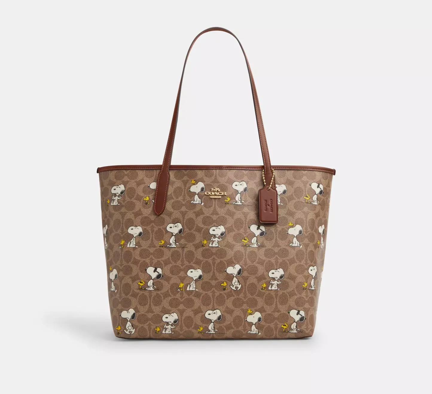 Cothtach X Peanuts City Tote Bag In Signature Canvas With Snoopy Print