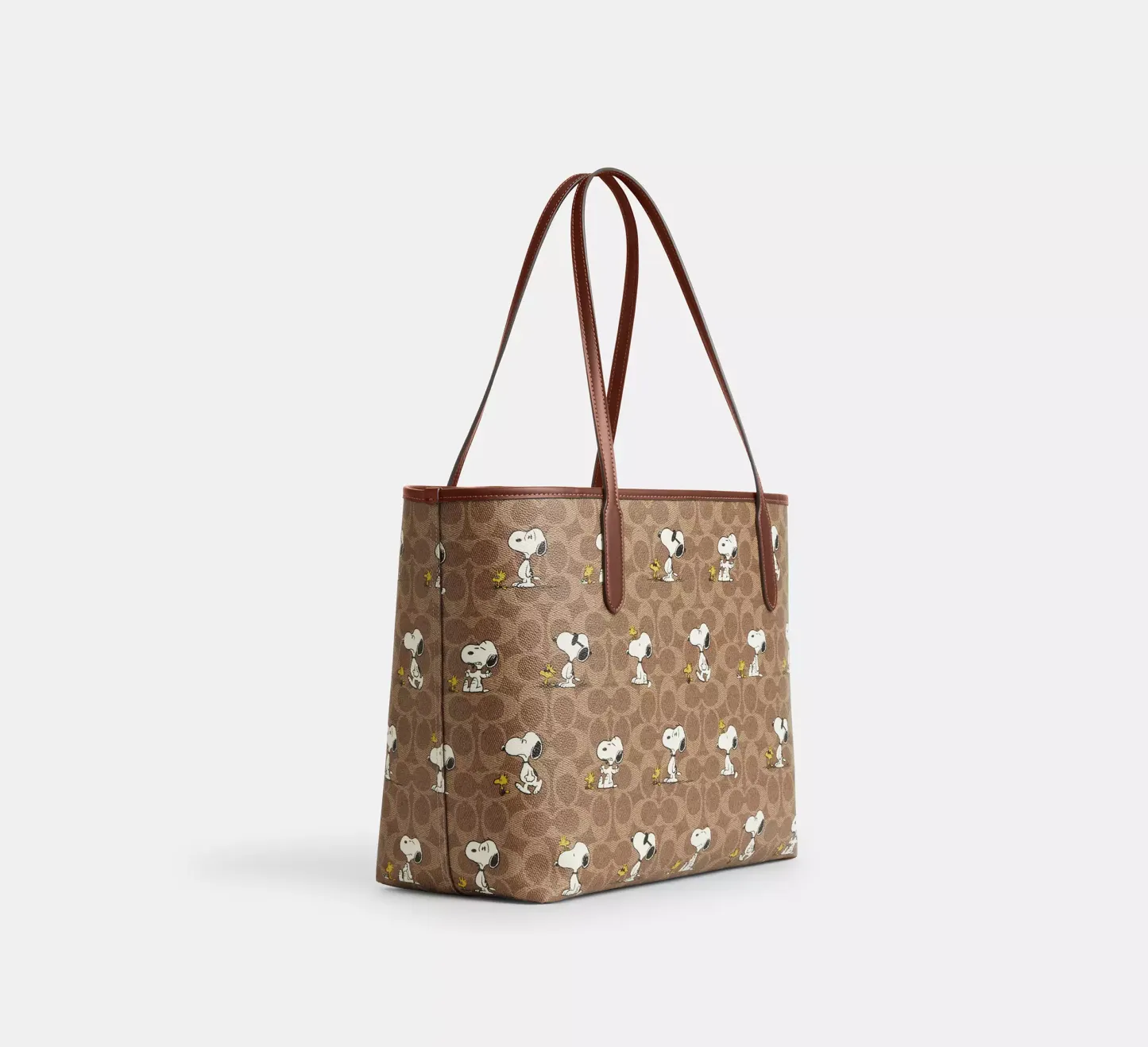 Cothtach X Peanuts City Tote Bag In Signature Canvas With Snoopy Print