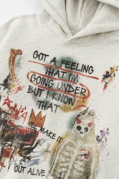 Evilnova Get a Feeling 360g Heavy-Duty Halloween Graffiti Hoodie