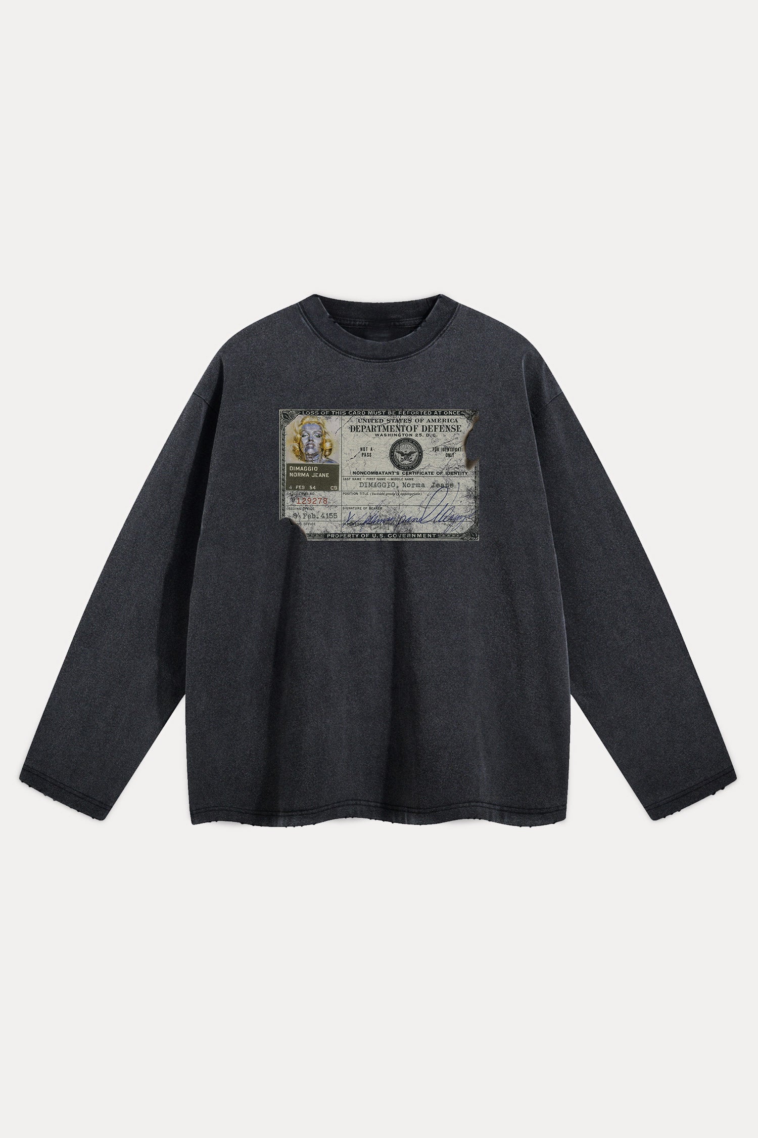 Evilnova Identity Distressed Washed Long Sleeve Tee-Evilnova