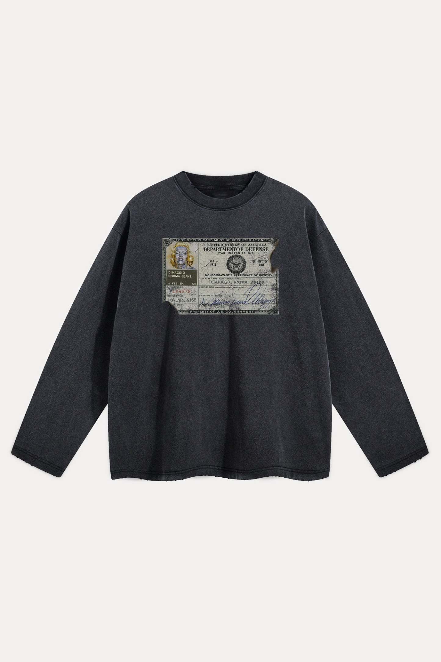 Evilnova Identity Distressed Washed Long Sleeve Tee-Evilnova