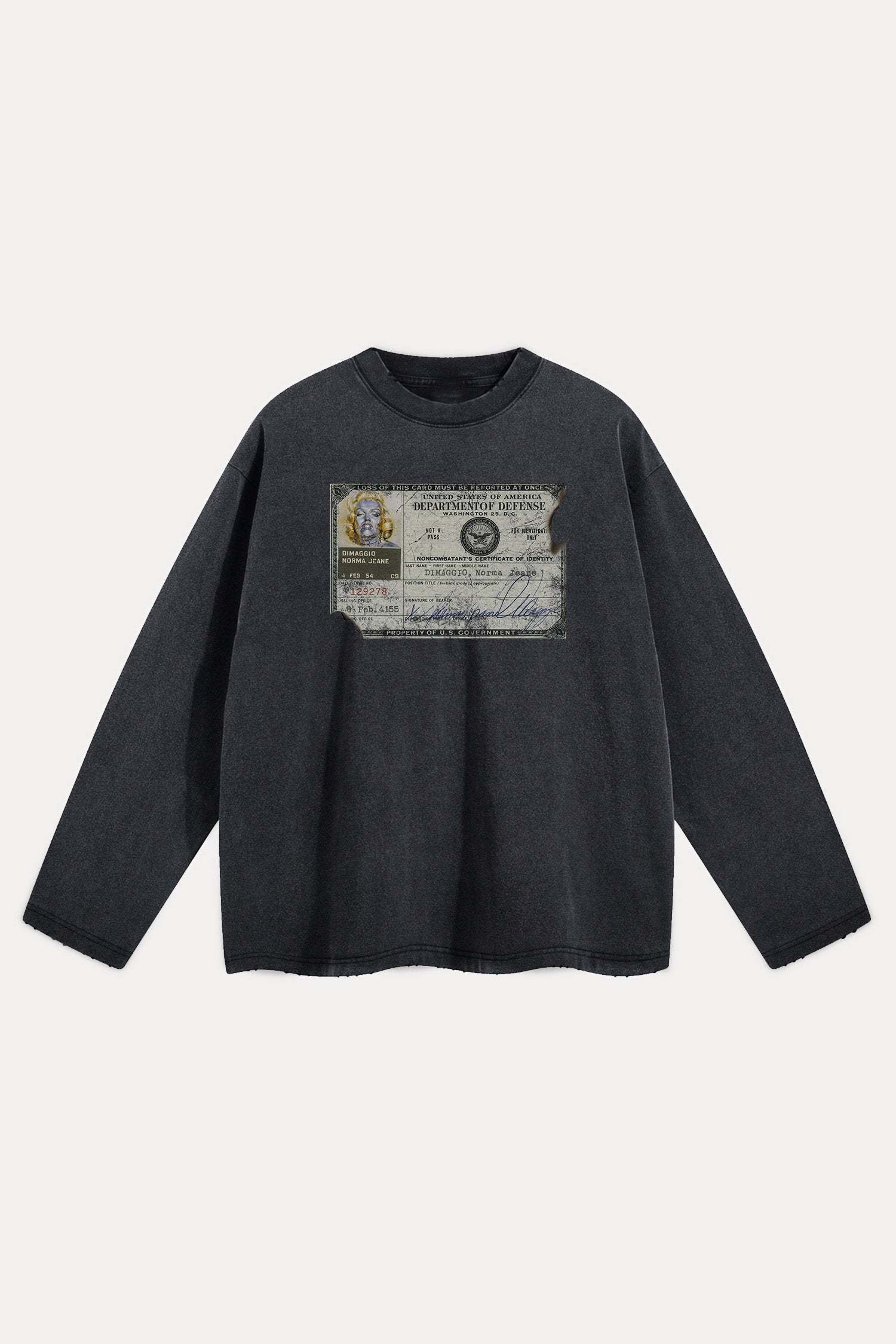 Evilnova Identity Distressed Washed Long Sleeve Tee-Evilnova