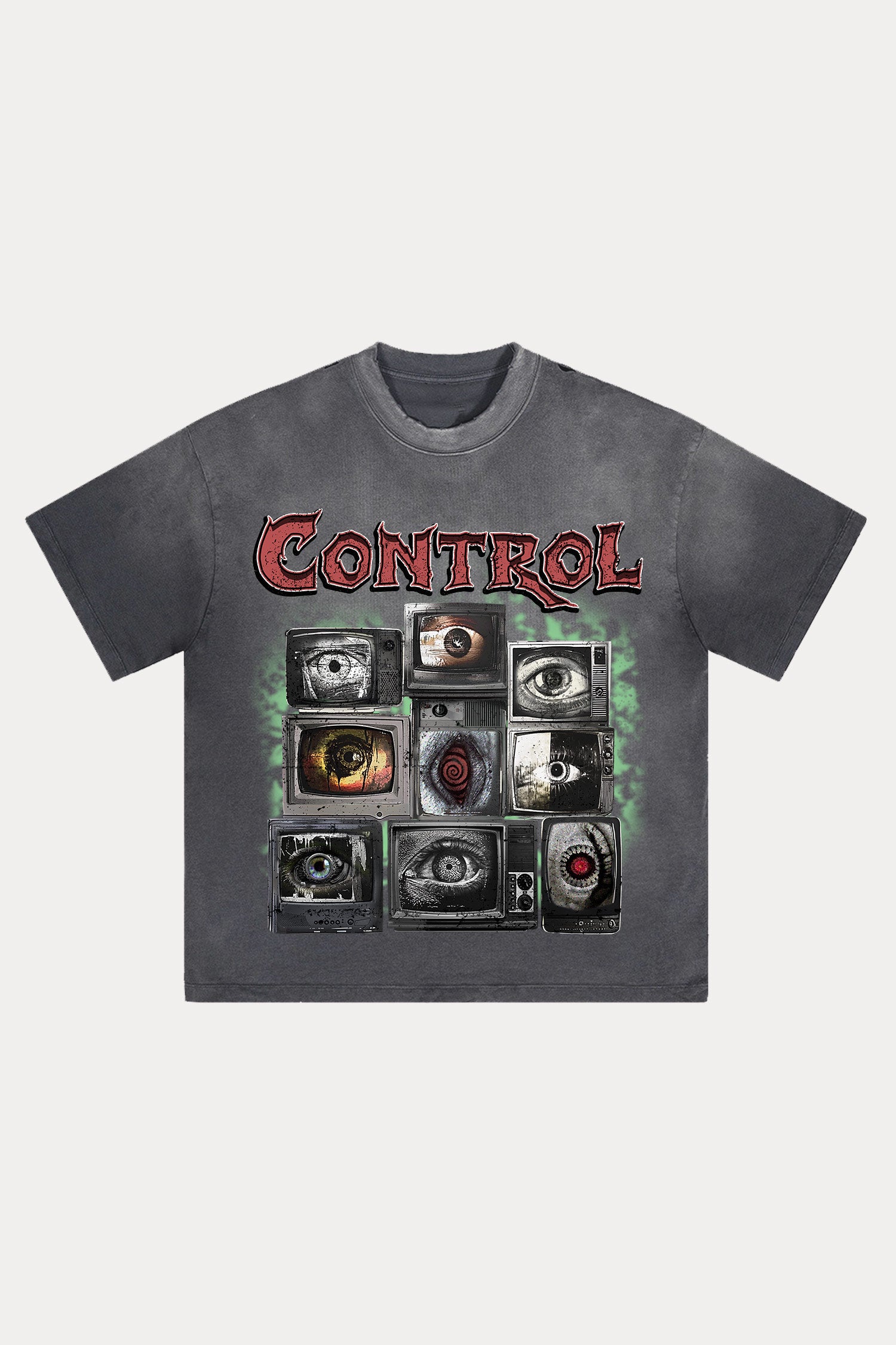 Evilnova Control Distressed Washed T-Shirt-Evilnova