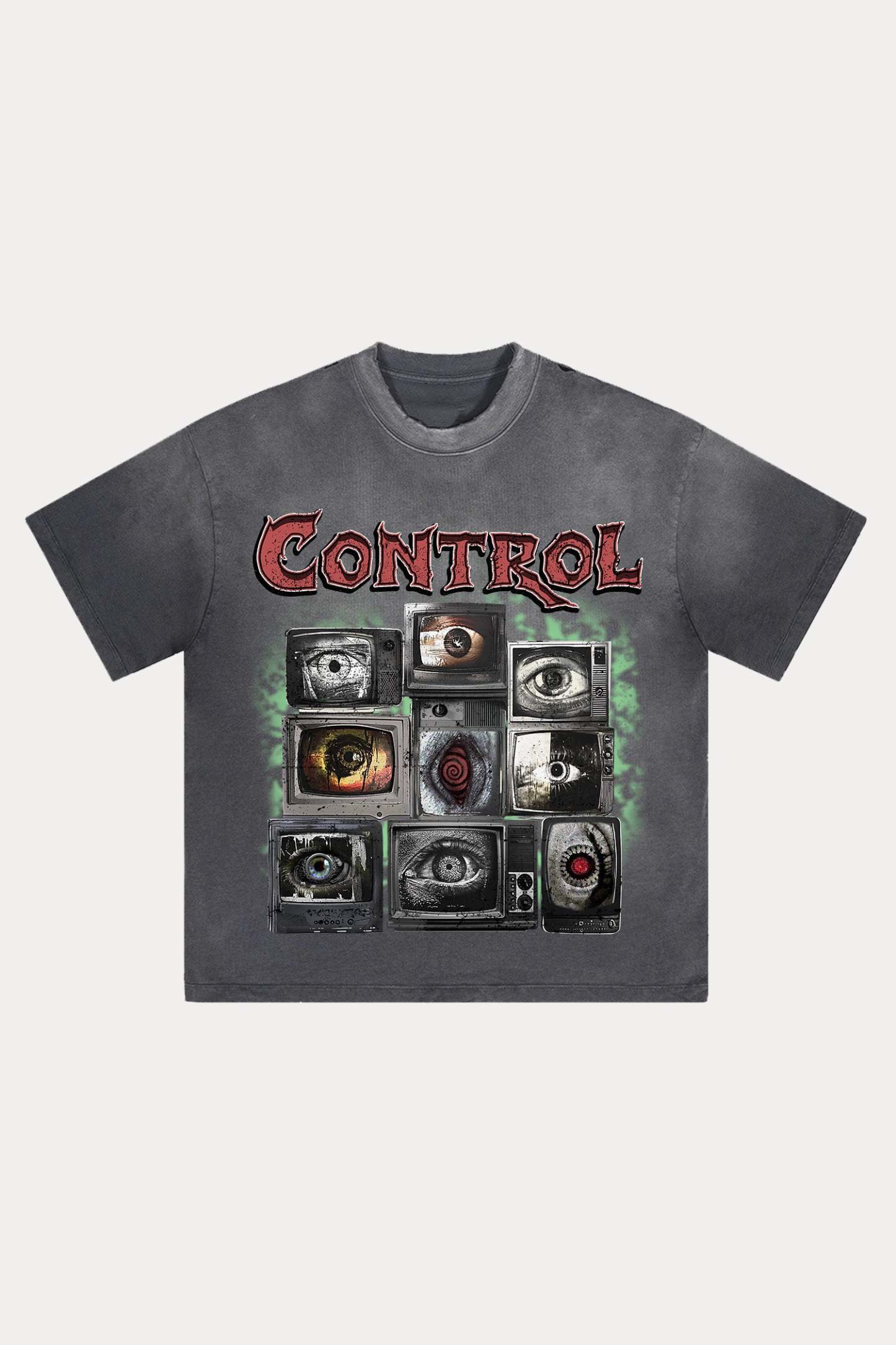Evilnova Control Distressed Washed T-Shirt-Evilnova