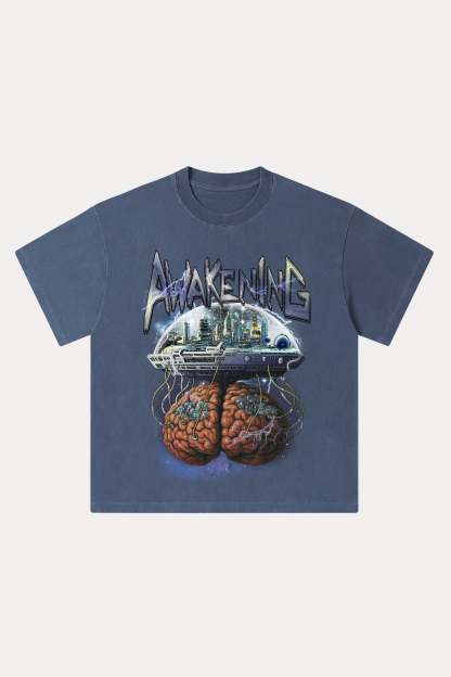 Evilnova Awakening Washed Streetwear T-Shirt-Evilnova