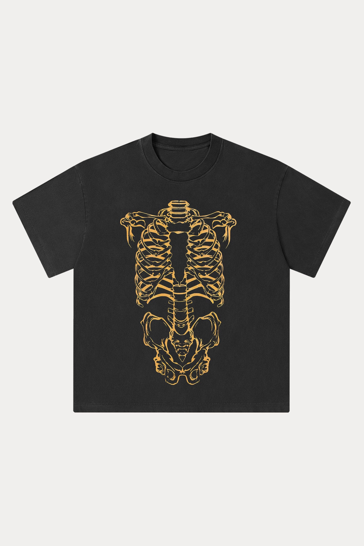 Evilnova Human Skeleton Washed Streetwear T-Shirt-Evilnova