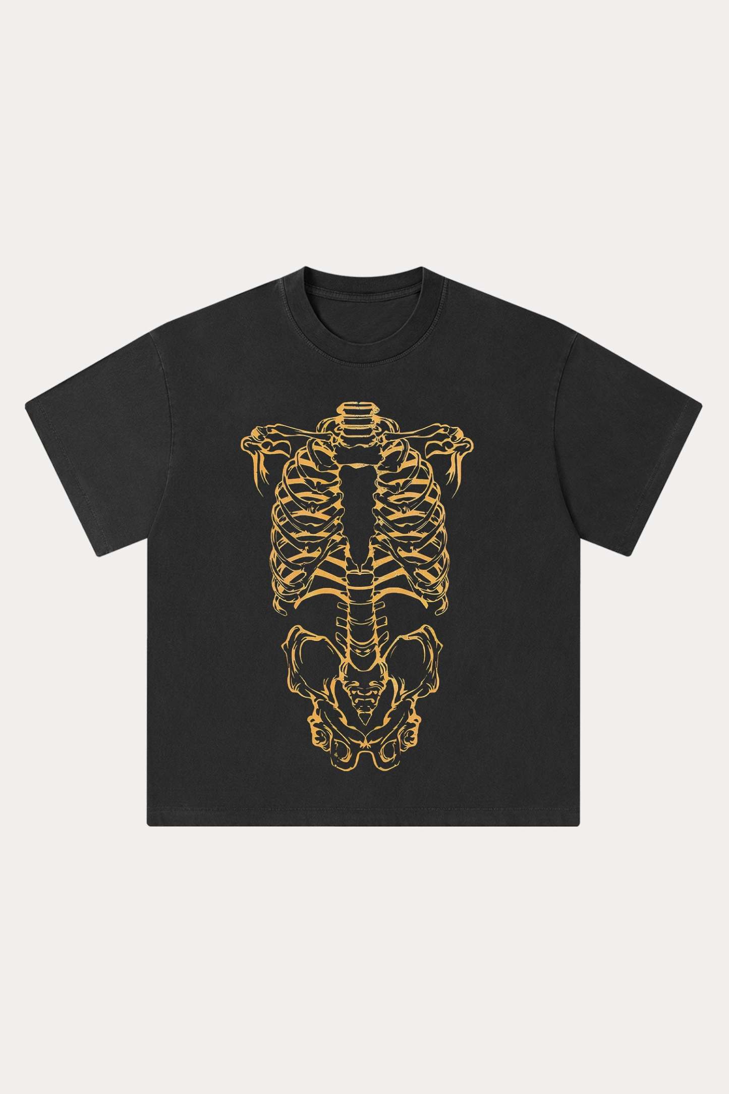 Evilnova Human Skeleton Washed Streetwear T-Shirt-Evilnova