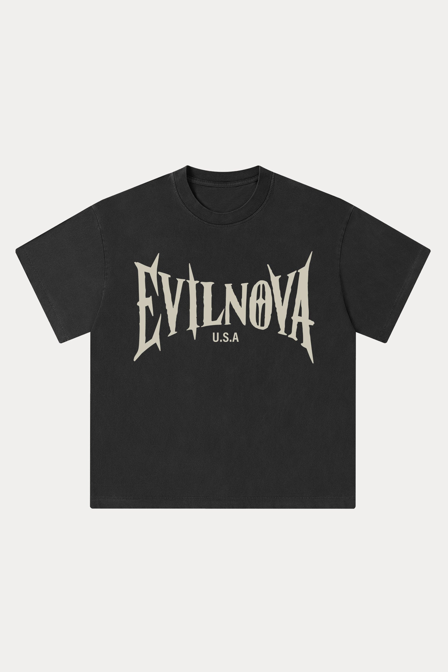 Evilnova U.S.A LOGO Washed Streetwear T-Shirt-Evilnova