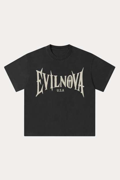Evilnova U.S.A LOGO Washed Streetwear T-Shirt-Evilnova