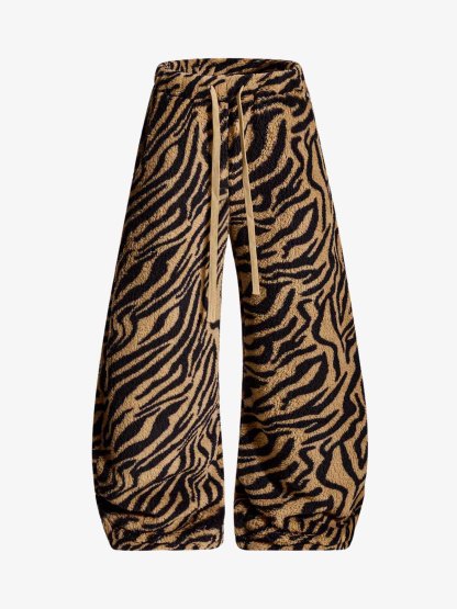 Evilnova Retro Tiger Print Wide-Leg Lounge Barrel Pants