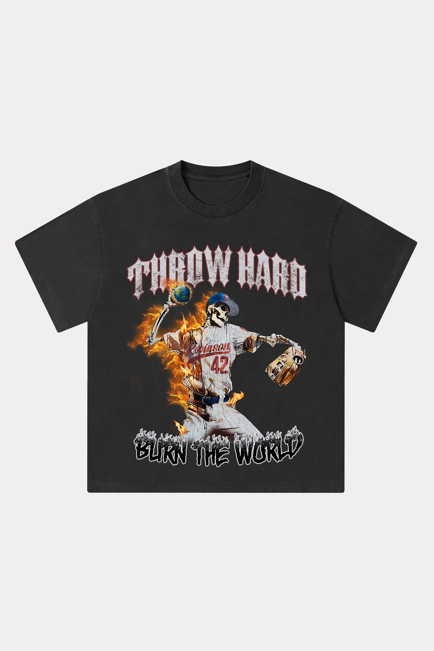 Evilnova Throw Hard Washed Streetwear T-Shirt-Evilnova