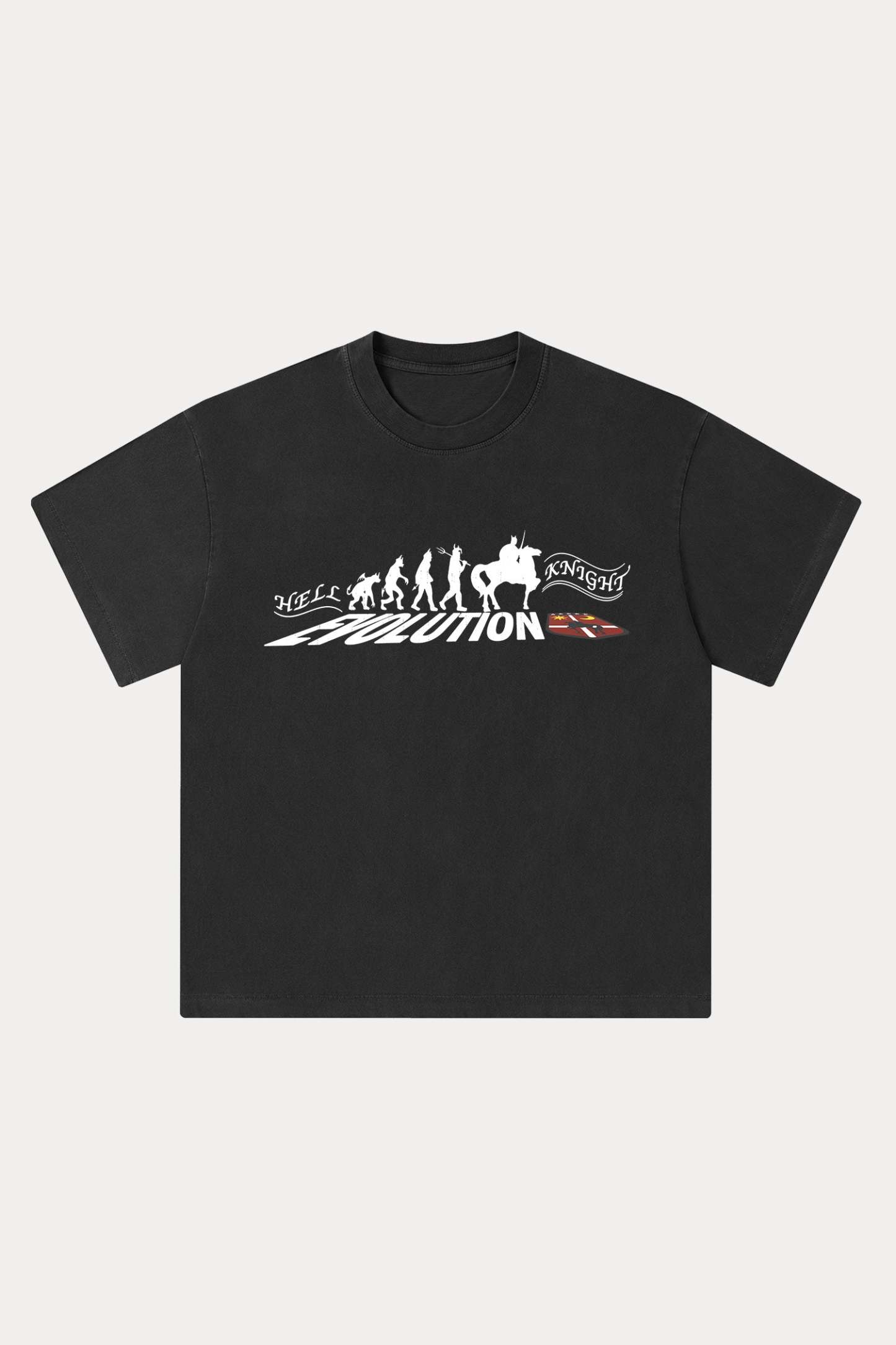 Evilnova Hell Knight Washed Streetwear T-Shirt-Evilnova