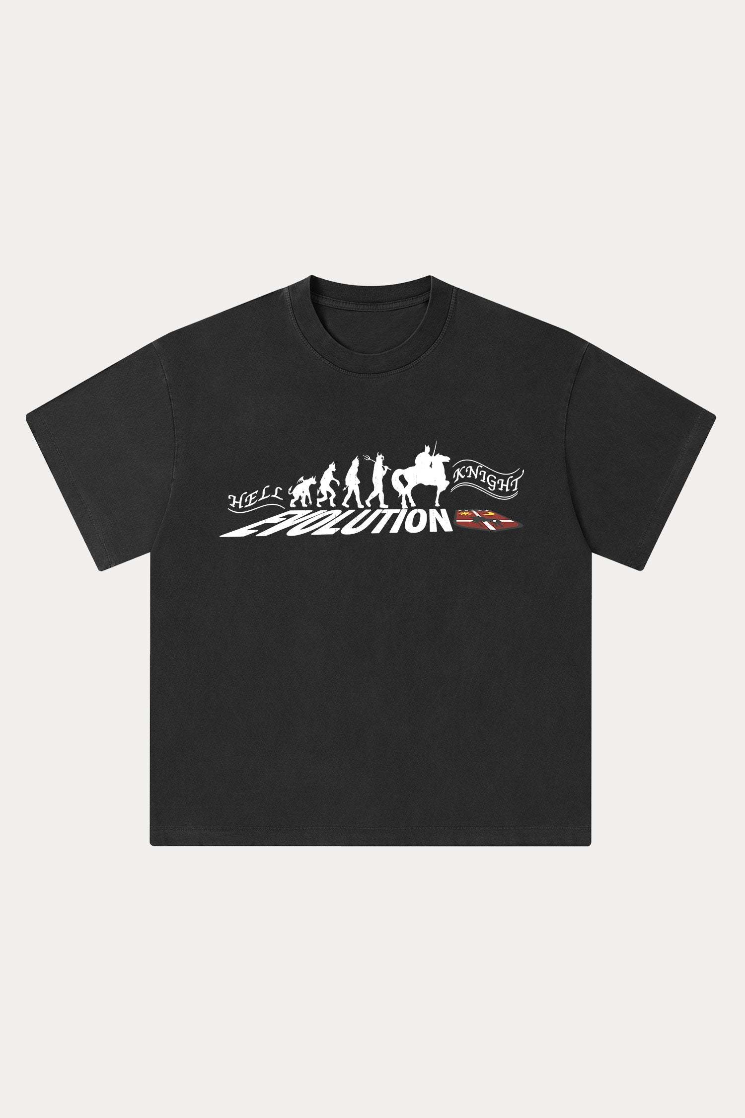 Evilnova Hell Knight Washed Streetwear T-Shirt-Evilnova