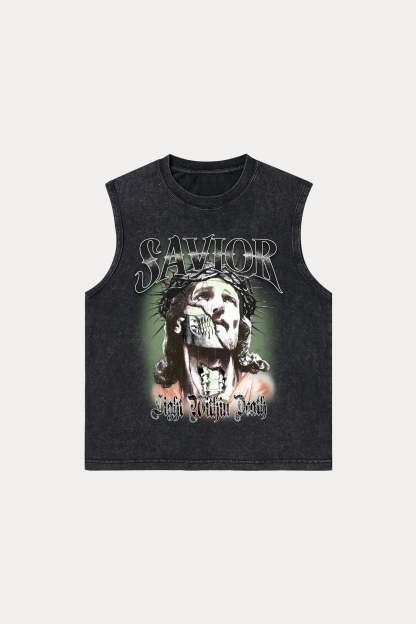 Evilnova Savior Washed Tank Top-Evilnova