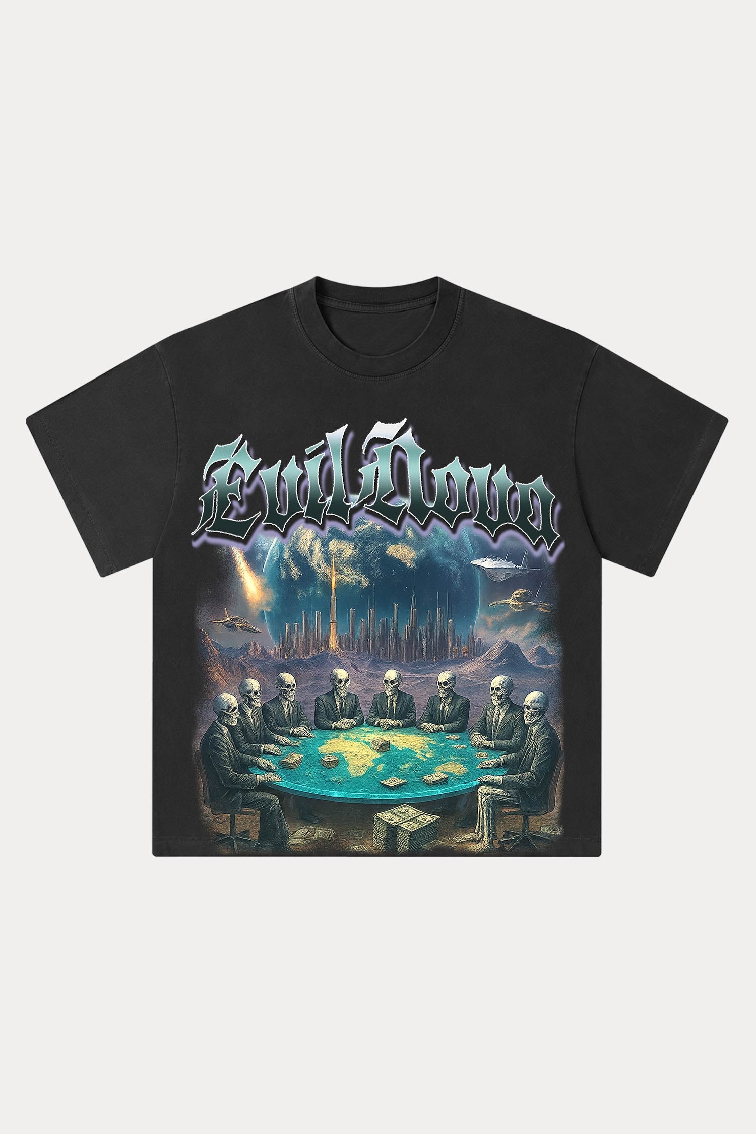 Evilnova Meeting Washed Streetwear T-Shirt-Evilnova