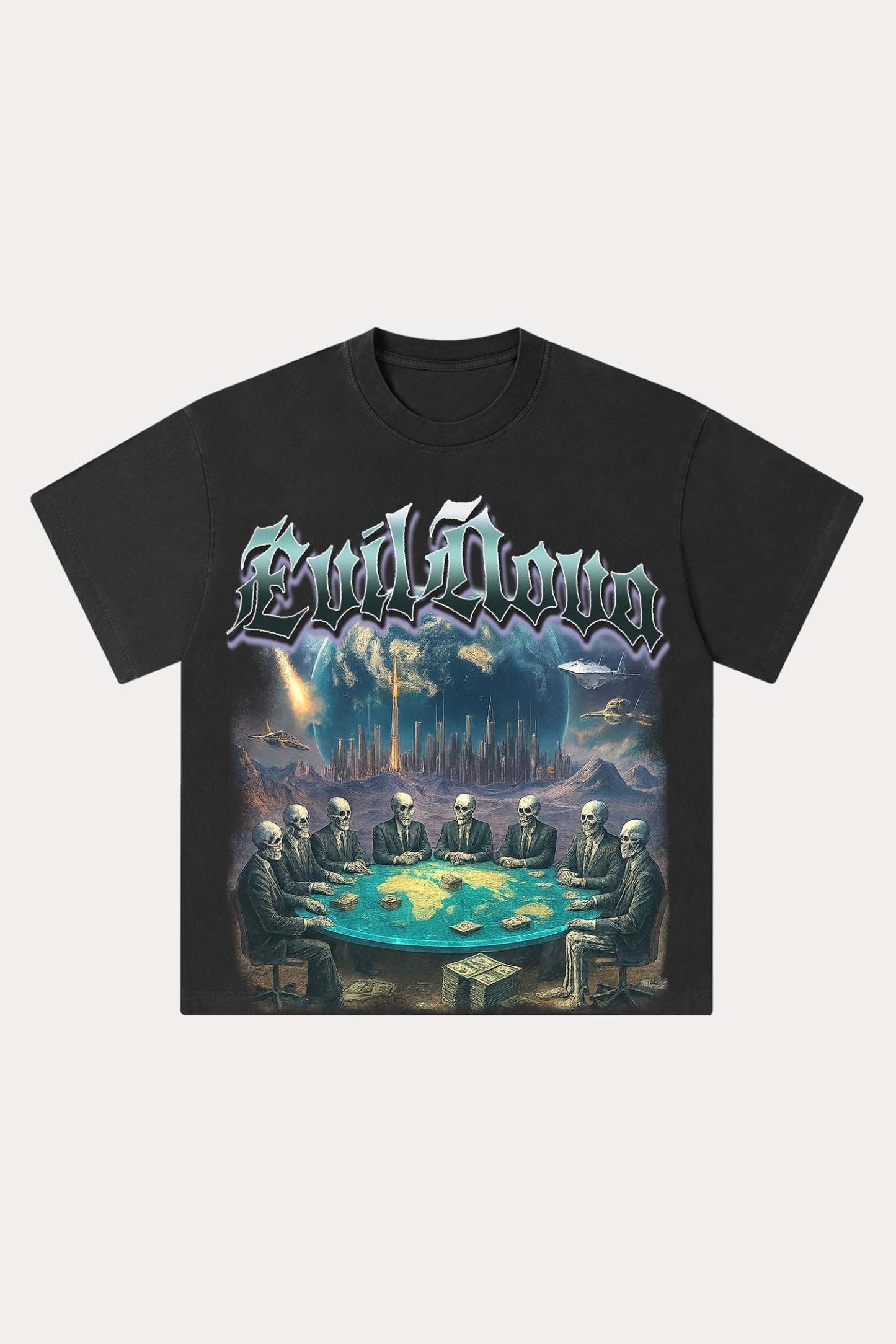 Evilnova Meeting Washed Streetwear T-Shirt-Evilnova