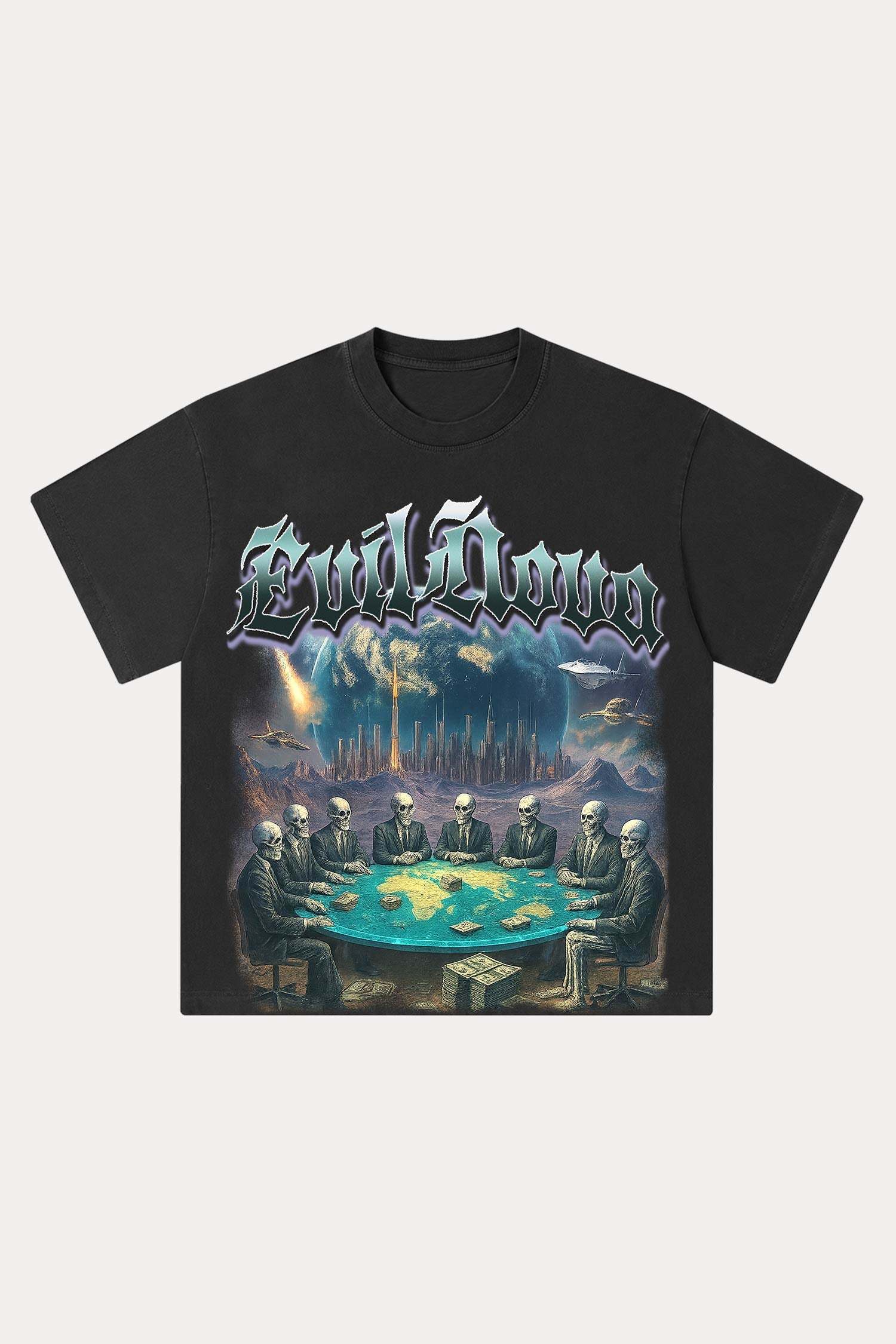 Evilnova Meeting Washed Streetwear T-Shirt-Evilnova