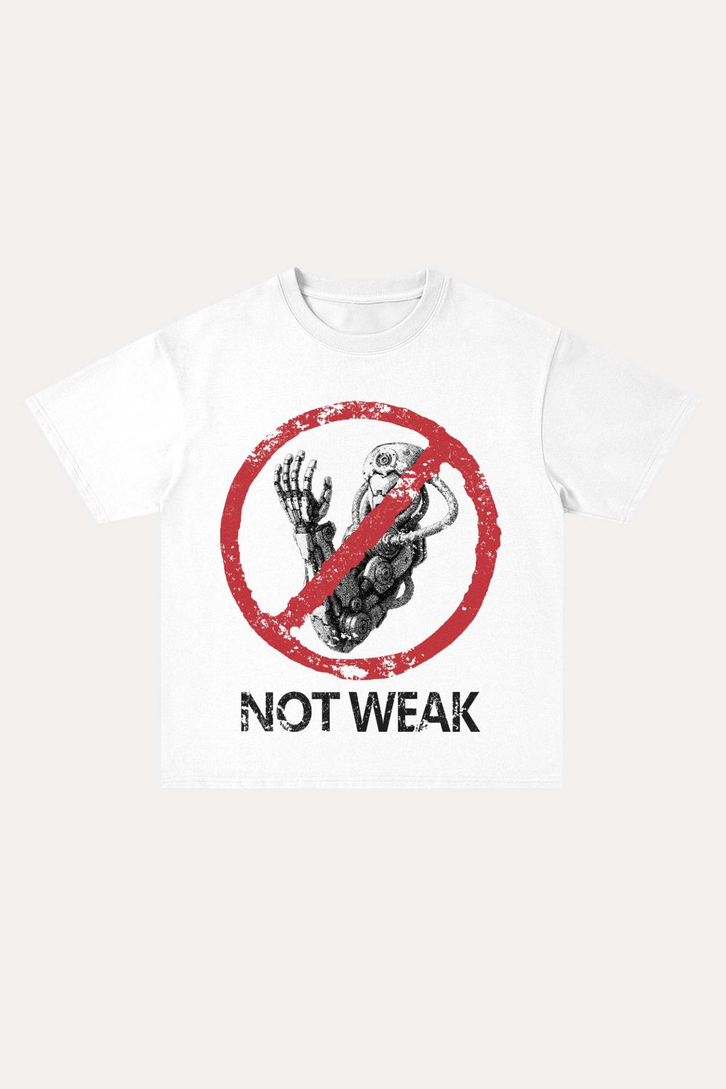 Evilnova Not Weak Cotton Oversize T-Shirt-Evilnova