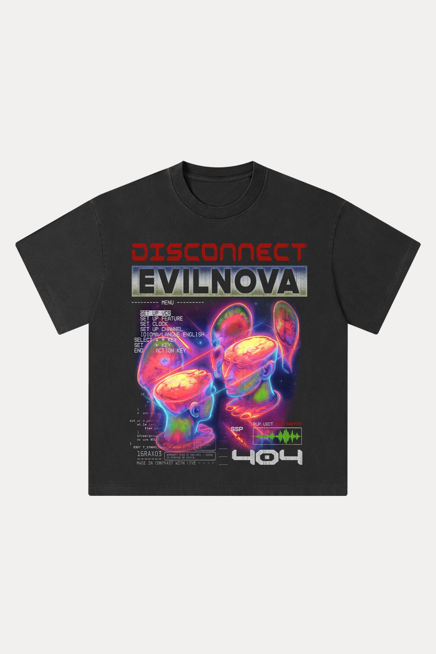 Evilnova Disconnect Washed Streetwear T-Shirt-Evilnova