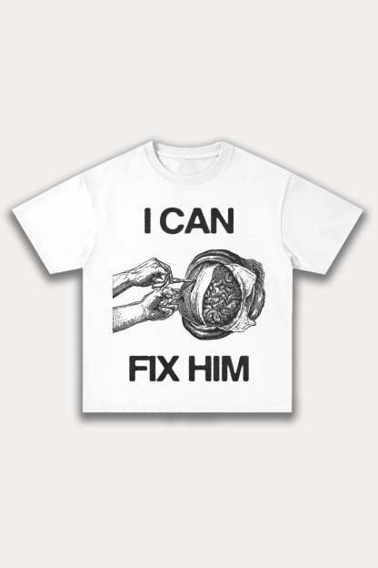 Evilnova Fix Him Cotton Oversize T-Shirt-Evilnova