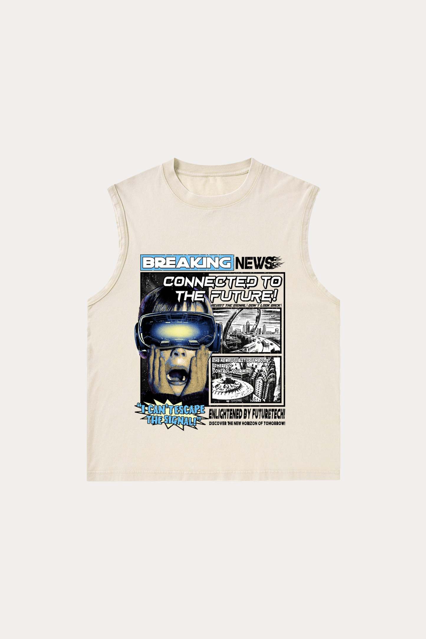 Evilnova Breaking News Washed Tank Top-Evilnova