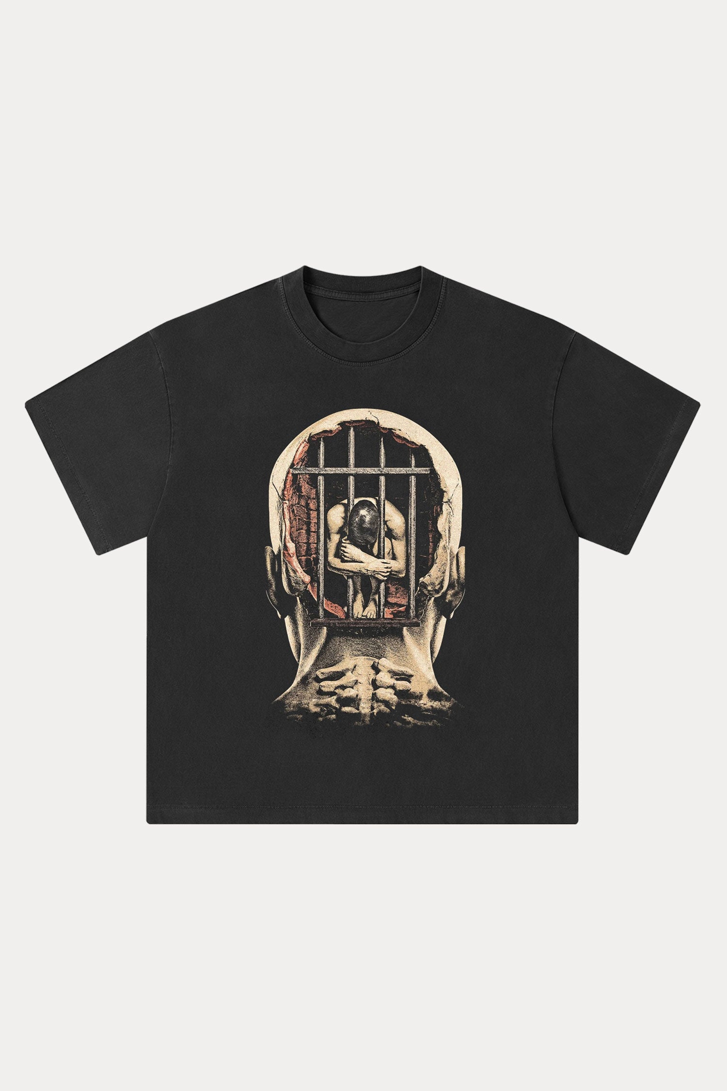 Evilnova Captivity Washed Streetwear T-Shirt-Evilnova