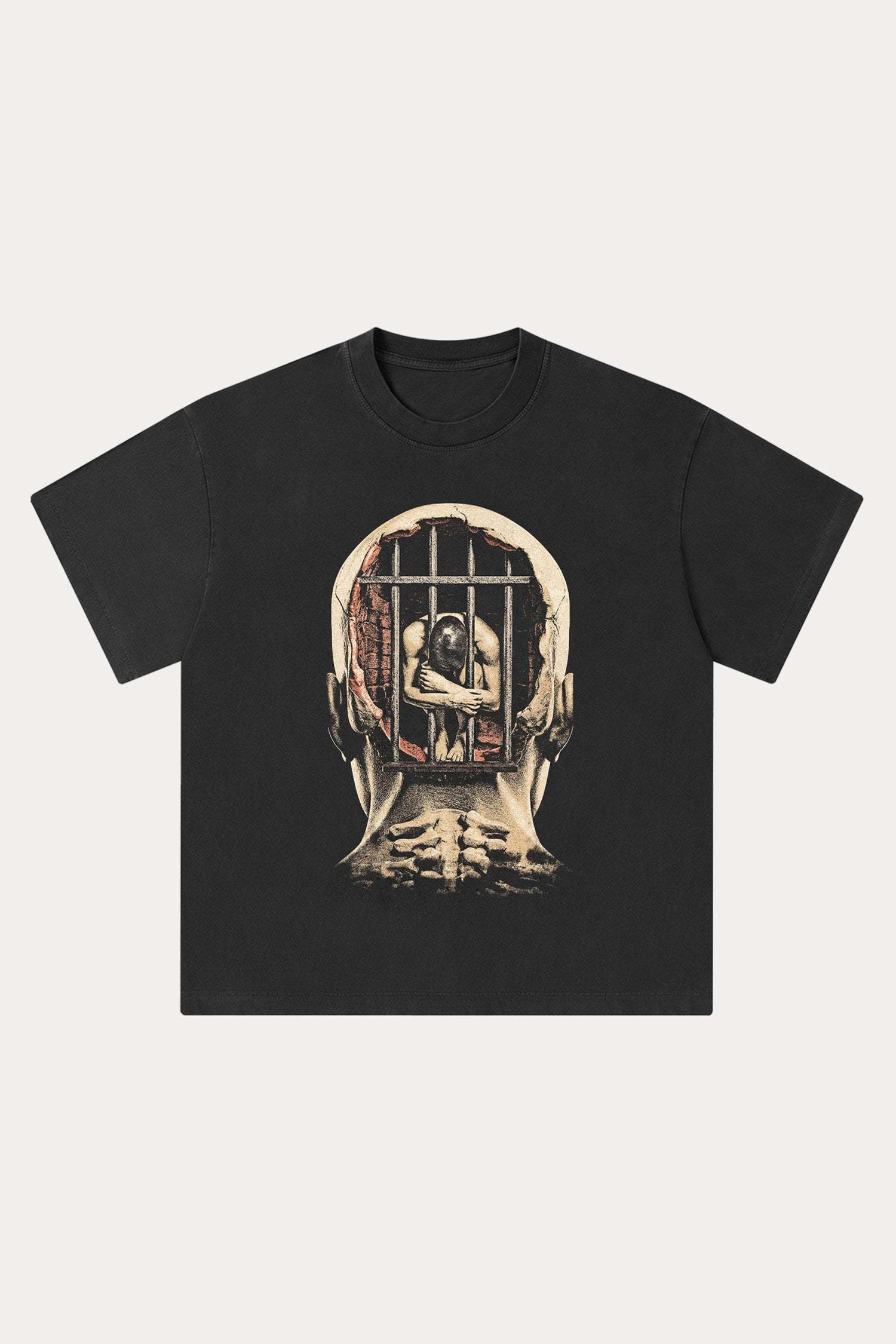 Evilnova Captivity Washed Streetwear T-Shirt-Evilnova