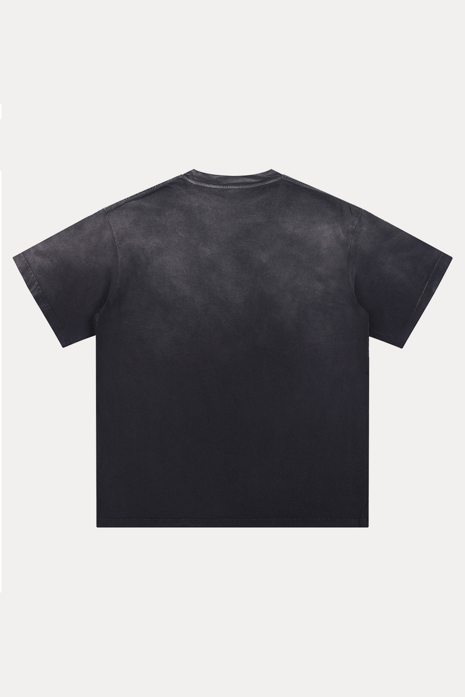 Evilnova Black Basic Logo Distressed Washed T-Shirt-Evilnova