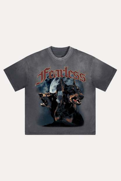 Evilnova Fearless Distressed Washed T-Shirt-Evilnova