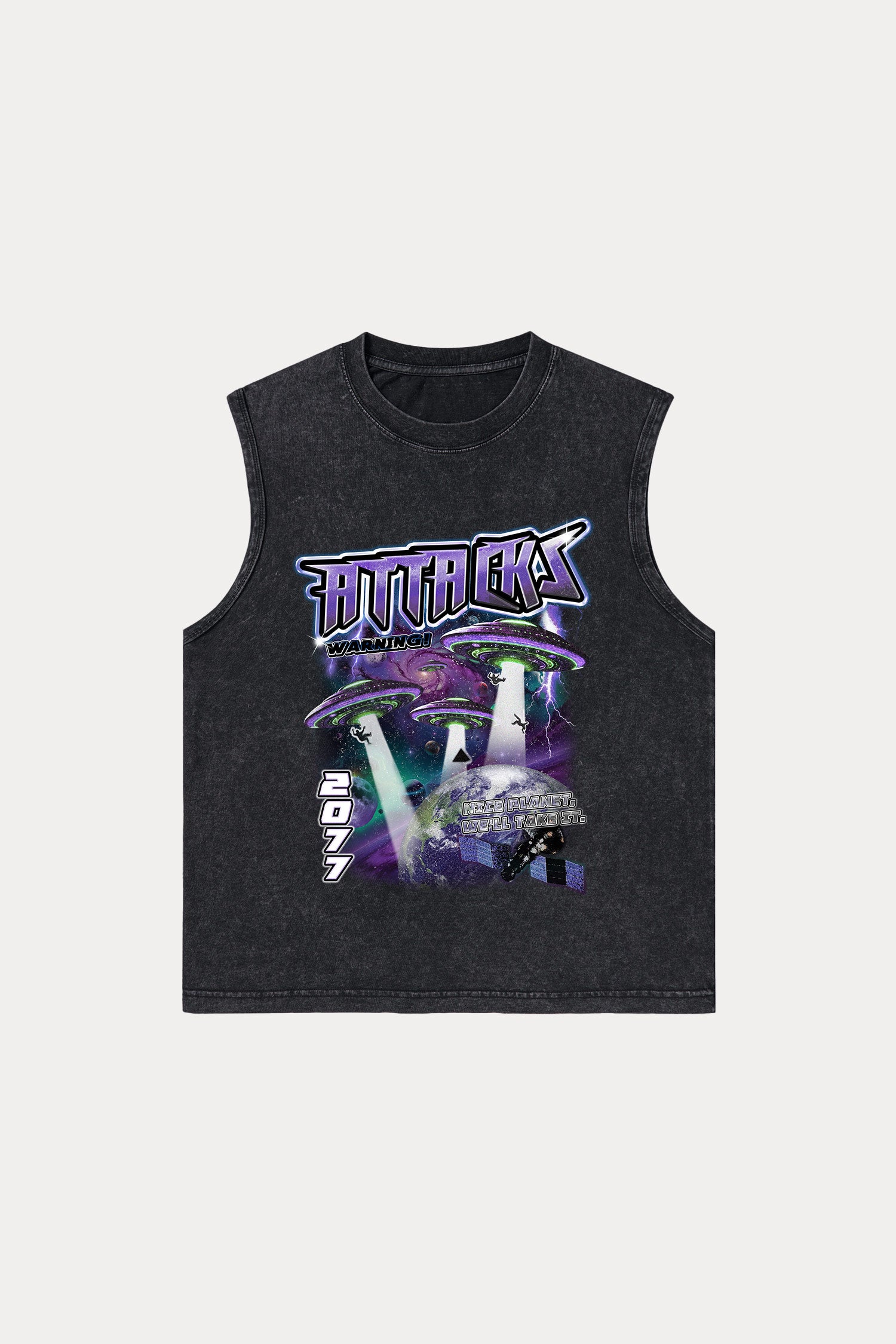 Evilnova Attacks Washed Tank Top-Evilnova
