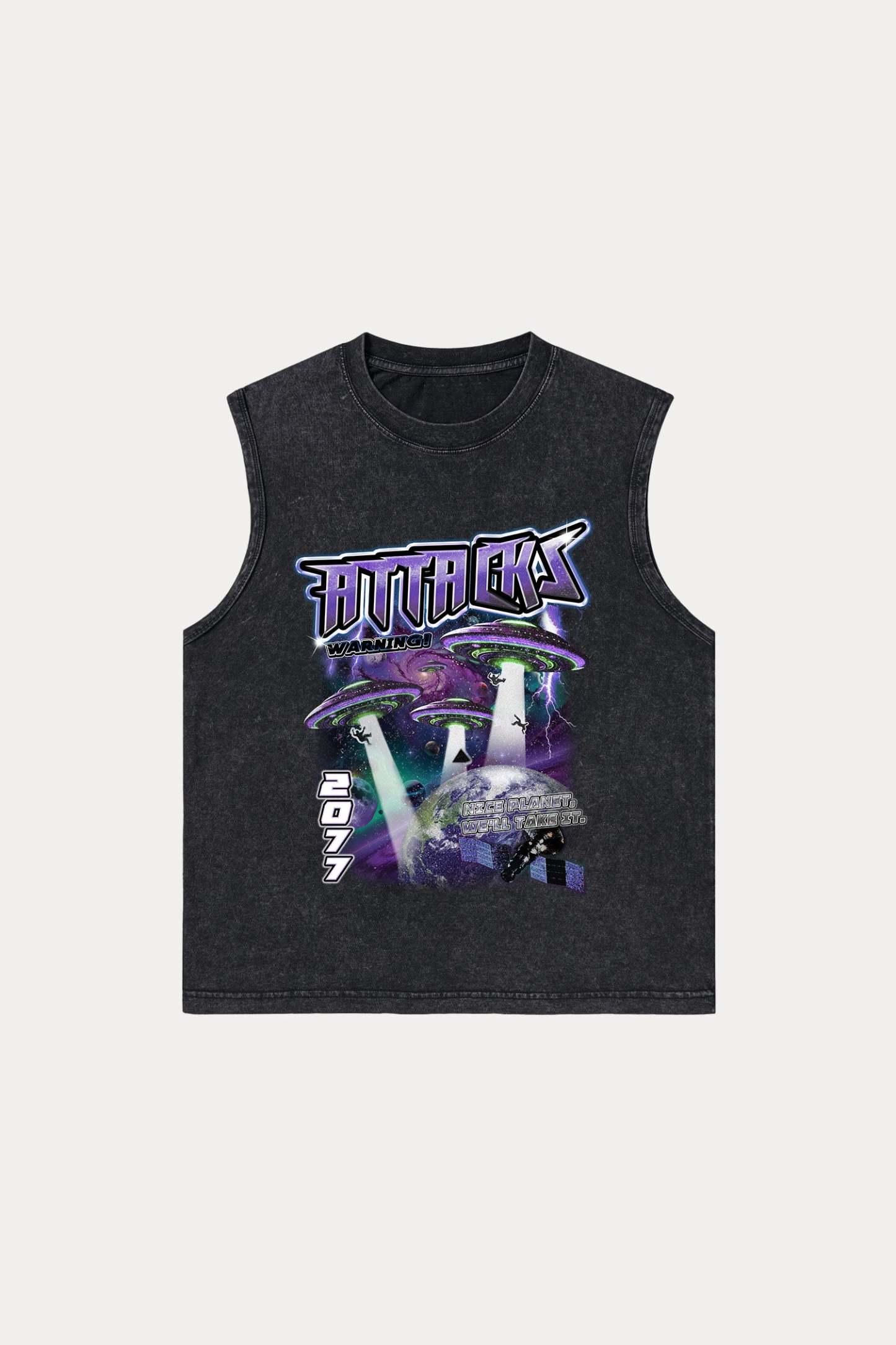 Evilnova Attacks Washed Tank Top-Evilnova