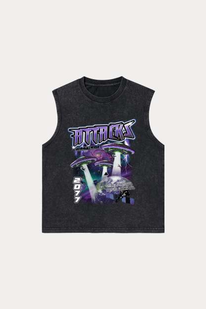Evilnova Attacks Washed Tank Top-Evilnova