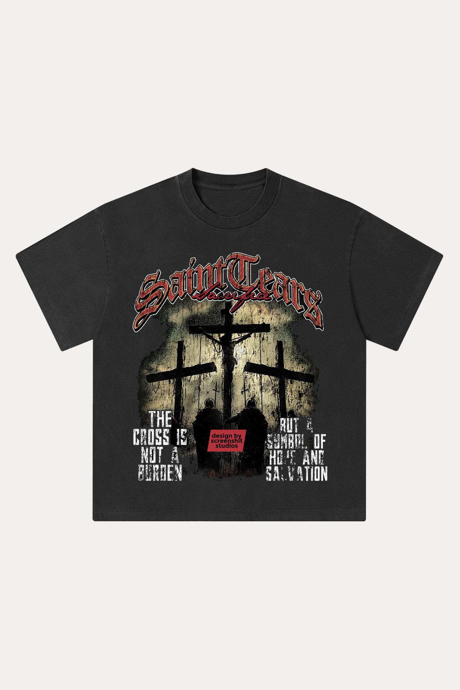 Evilnova Saint Tears Washed Streetwear T-Shirt-Evilnova