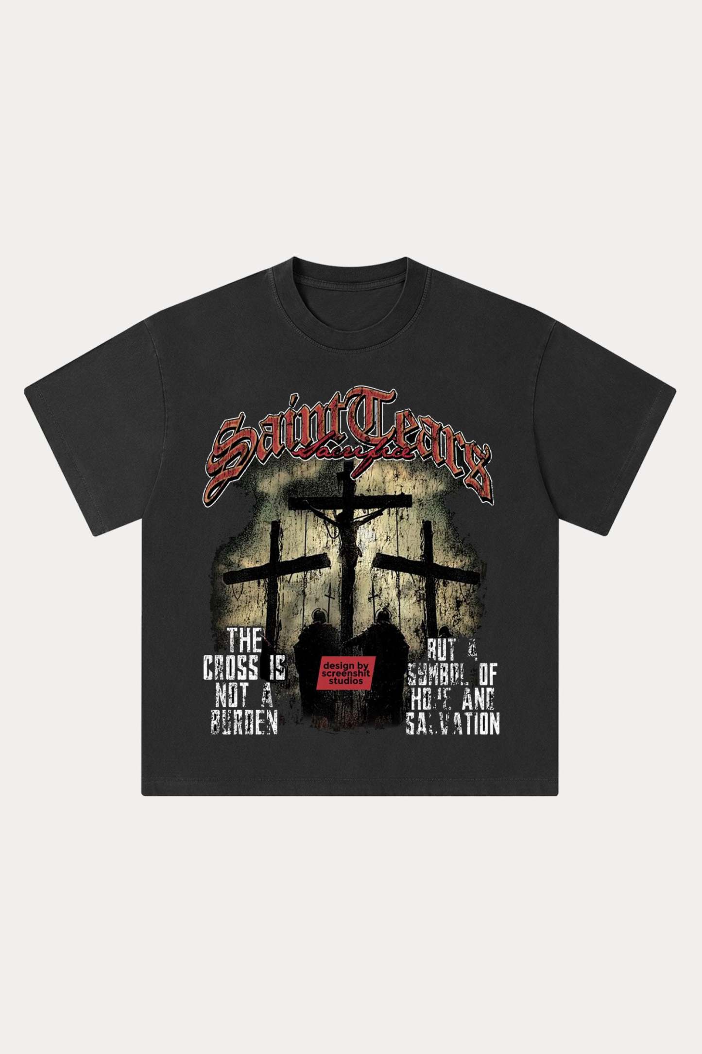 Evilnova Saint Tears Washed Streetwear T-Shirt-Evilnova