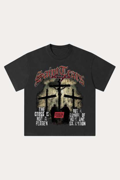 Evilnova Saint Tears Washed Streetwear T-Shirt-Evilnova