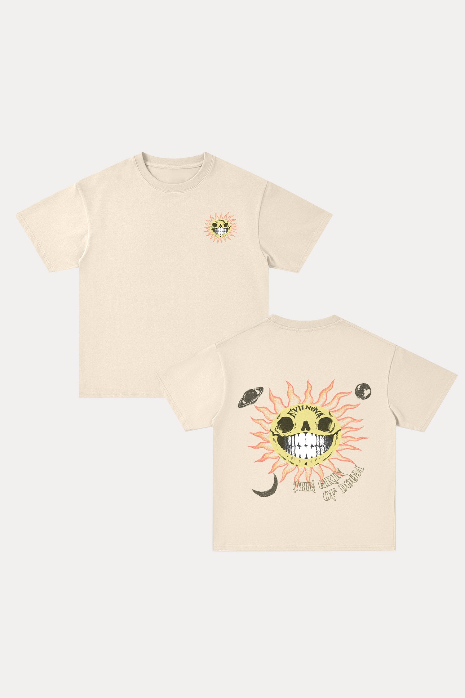 Evilnova The Grin of Doom Cotton Oversize T-Shirt-Evilnova