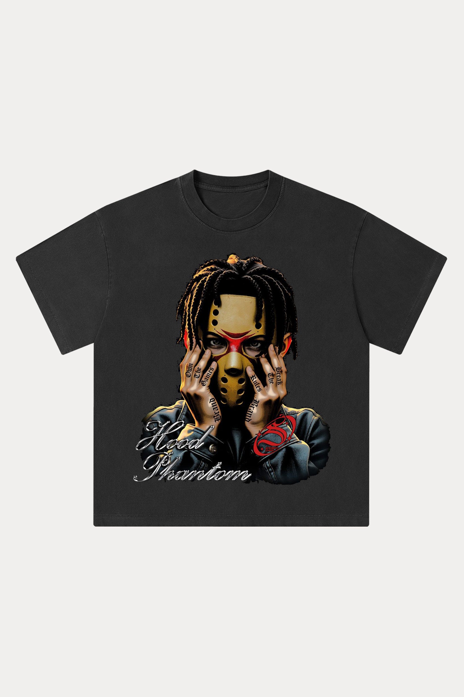 Evilnova Hood Phantom Washed Streetwear T-Shirt-Evilnova