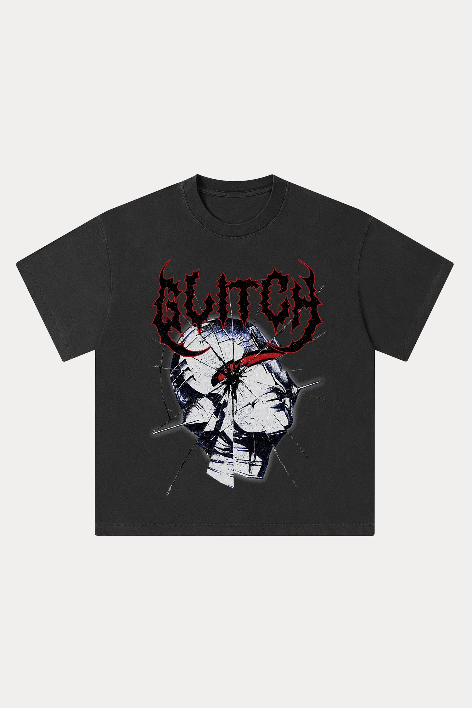 Evilnova Glitch Washed Streetwear T-Shirt-Evilnova