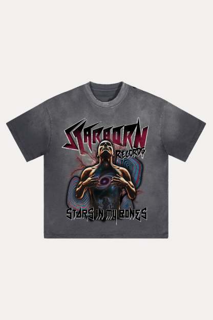 Evilnova Starborn Distressed Washed T-Shirt-Evilnova