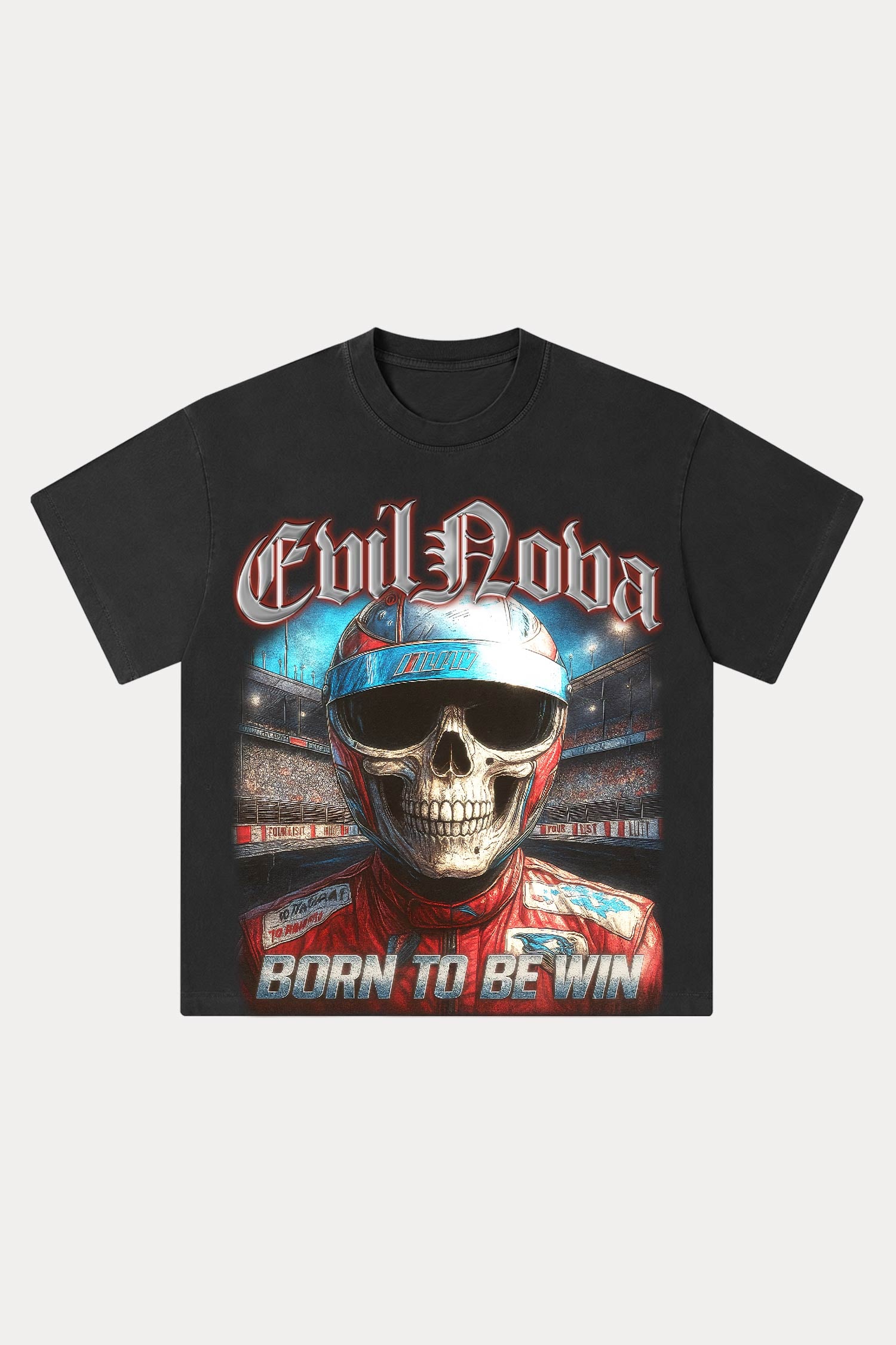 Evilnova Born To Be Win Washed Streetwear T-Shirt-Evilnova