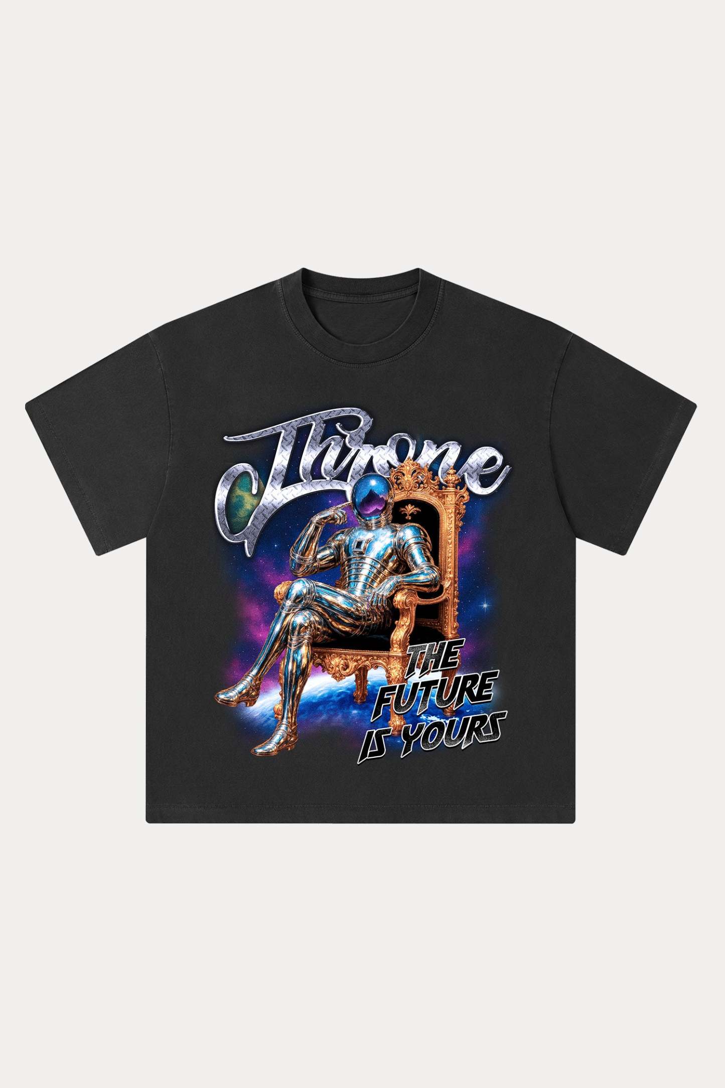 Evilnova Throne Washed Streetwear T-Shirt-Evilnova