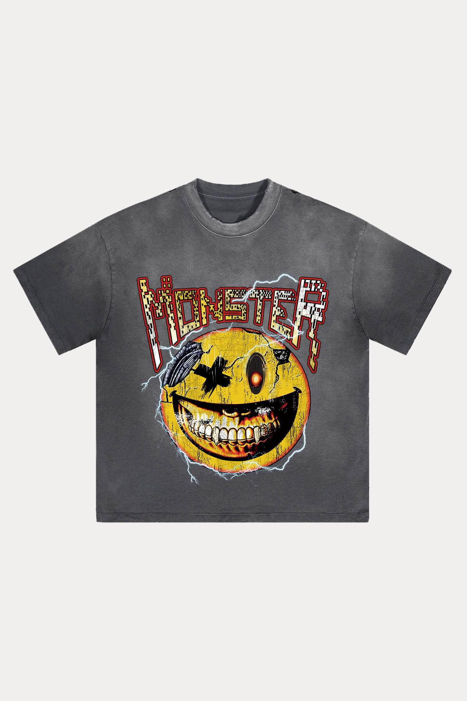 Evilnova Monster Distressed Washed T-Shirt-Evilnova